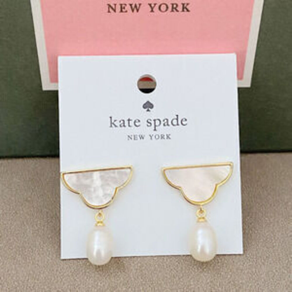 kate spade Natural Shell Freshwater Pearl Cloud Metal Drop Earrings